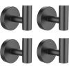 imageSetSail Towel Hooks for Bathrooms 2 Packs Screwin Matte Black Bathroom Towel Hook Wall Mounted 304 Stainless Steel Shower Towel Hooks for Coat Hanging Drilling HoleBlack
