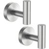 imageSetSail Towel Hooks for Bathrooms 2 Packs Screwin Matte Black Bathroom Towel Hook Wall Mounted 304 Stainless Steel Shower Towel Hooks for Coat Hanging Drilling HoleSilver
