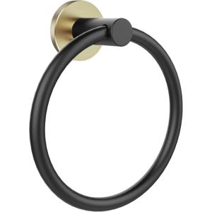 imageSetSail Towel Holder for Bathroom Wall Matte Black Towel Ring 304 Stainless Steel Hand Towel Holder Heavy Duty Towel Hanger for Bath KitchenBlackgold