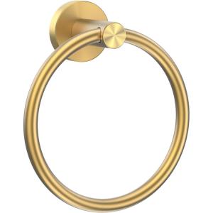 imageSetSail Towel Holder for Bathroom Wall Matte Black Towel Ring 304 Stainless Steel Hand Towel Holder Heavy Duty Towel Hanger for Bath KitchenDeep Gold