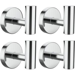 imageSetSail Towel Hooks for Bathrooms 2 Packs Screwin Matte Black Bathroom Towel Hook Wall Mounted 304 Stainless Steel Shower Towel Hooks for Coat Hanging Drilling HoleMirror Silver