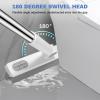 imageSetSail Grout Cleaner Brush with Long Handle VShaped Floor Scrub Brush Swivel Grout Brush Stiff Bristle Floor Grout Scrubber for Bathroom Tile Line Crevice Kitchen Wall Deck Garage White Grey