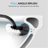 imageSetSail Toilet Brush and Holder Set Compact Size Curved Toilet Bowl Brush for Bathroom Deep Cleaning with Stainless Steel Handle Toilet Cleaner Brush Black