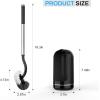 imageSetSail Toilet Brush and Holder Set Compact Size Curved Toilet Bowl Brush for Bathroom Deep Cleaning with Stainless Steel Handle Toilet Cleaner Brush Black