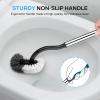 imageSetSail Toilet Brush and Holder Set Compact Size Curved Toilet Bowl Brush for Bathroom Deep Cleaning with Stainless Steel Handle Toilet Cleaner Brush Black
