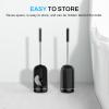 imageSetSail Toilet Brush and Holder Set Compact Size Curved Toilet Bowl Brush for Bathroom Deep Cleaning with Stainless Steel Handle Toilet Cleaner Brush Black