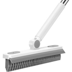 imageSetSail Grout Cleaner Brush with Long Handle VShaped Floor Scrub Brush Swivel Grout Brush Stiff Bristle Floor Grout Scrubber for Bathroom Tile Line Crevice Kitchen Wall Deck Garage White Grey