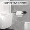 imageSetSail Toilet Paper Holder Adhesive or Screwin Matte Black Bathroom Toilet Paper Roll Holders Wall Mount Stainless Steel Tissue Holder for Bathroom Hardware AccessoriesBlack