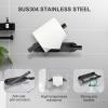 imageSetSail Toilet Paper Holder Adhesive or Screwin Matte Black Bathroom Toilet Paper Roll Holders Wall Mount Stainless Steel Tissue Holder for Bathroom Hardware AccessoriesBlack