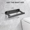 imageSetSail Toilet Paper Holder Adhesive or Screwin Matte Black Bathroom Toilet Paper Roll Holders Wall Mount Stainless Steel Tissue Holder for Bathroom Hardware AccessoriesBlack