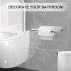 imageSetSail Toilet Paper Holder Adhesive or Screwin Matte Black Bathroom Toilet Paper Roll Holders Wall Mount Stainless Steel Tissue Holder for Bathroom Hardware AccessoriesSilver