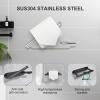 imageSetSail Toilet Paper Holder Adhesive or Screwin Matte Black Bathroom Toilet Paper Roll Holders Wall Mount Stainless Steel Tissue Holder for Bathroom Hardware AccessoriesSilver