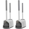 imageSetSail Toilet Brush and Plunger Set Toilet Plungers for Bathroom Heavy Duty Toilet Bowl Brush and Holder Hidden Toilet Plunger and Brush Set for Deeply Cleaning White ampamp GreyWhite  Grey