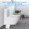 imageSetSail Toilet Brush and Plunger Set Toilet Plungers for Bathroom Heavy Duty Toilet Bowl Brush and Holder Hidden Toilet Plunger and Brush Set for Deeply Cleaning White ampamp GreyWhite