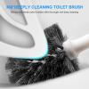 imageSetSail Toilet Brush and Plunger Set Toilet Plungers for Bathroom Heavy Duty Toilet Bowl Brush and Holder Hidden Toilet Plunger and Brush Set for Deeply Cleaning White ampamp GreyWhite