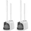 imageSetSail Toilet Brush and Plunger Set Toilet Plungers for Bathroom Heavy Duty Toilet Bowl Brush and Holder Hidden Toilet Plunger and Brush Set for Deeply Cleaning White ampamp GreyWhite