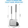 imageSetSail Toilet Brush and Plunger Set Toilet Plungers for Bathroom Heavy Duty Toilet Bowl Brush and Holder Hidden Toilet Plunger and Brush Set for Deeply Cleaning White ampamp GreyWhite  Grey