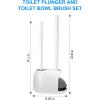 imageSetSail Toilet Brush and Plunger Set Toilet Plungers for Bathroom Heavy Duty Toilet Bowl Brush and Holder Hidden Toilet Plunger and Brush Set for Deeply Cleaning White ampamp GreyWhite