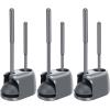 imageSetSail Toilet Brush and Plunger Set Toilet Plungers for Bathroom Heavy Duty Toilet Bowl Brush and Holder Hidden Toilet Plunger and Brush Set for Deeply Cleaning White ampamp GreyGray