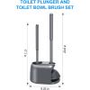 imageSetSail Toilet Brush and Plunger Set Toilet Plungers for Bathroom Heavy Duty Toilet Bowl Brush and Holder Hidden Toilet Plunger and Brush Set for Deeply Cleaning White ampamp GreyGray