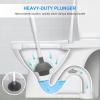 imageSetSail Toilet Brush and Plunger Set Toilet Plungers for Bathroom Heavy Duty Toilet Bowl Brush and Holder Hidden Toilet Plunger and Brush Set for Deeply Cleaning White ampamp GreyWhite