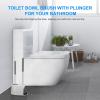 imageSetSail Toilet Brush and Plunger Set Toilet Plungers for Bathroom Heavy Duty Toilet Bowl Brush and Holder Hidden Toilet Plunger and Brush Set for Deeply Cleaning White ampamp GreyWhite  Grey