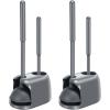 imageSetSail Toilet Brush and Plunger Set Toilet Plungers for Bathroom Heavy Duty Toilet Bowl Brush and Holder Hidden Toilet Plunger and Brush Set for Deeply Cleaning White ampamp GreyGray