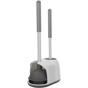 imageSetSail Toilet Brush and Plunger Set Toilet Plungers for Bathroom Heavy Duty Toilet Bowl Brush and Holder Hidden Toilet Plunger and Brush Set for Deeply Cleaning White ampamp GreyWhite  Grey