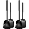 imageSetSail Toilet Brush and Plunger Set 2 Packs Toilet Plungers for Bathroom Heavy Duty Toilet Bowl Brush and Holder Hidden Toilet Plunger and Brush Set for Deeply Cleaning 2 Packs  Black