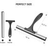 imageSetSail Shower Squeegee for Glass Doors Stainless Steel Squeegee for Shower Glass AllPurpose Window Squeegee for Tile Shower Walls Bathroom Sink Mirror Car Window Cleaning 12 InchesSilverblack
