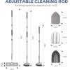 imageSetSail 4in1 Tile Tub Floor Scrubber with 52inch Long Adjustable Handle Shower Cleaner Brush with VShaped Grout Brush and 3 Replacement Brush Heads for Bathroom Kitchen Sink Walls Tub Tile GreyGray