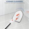 imageSetSail 4in1 Tile Tub Floor Scrubber with 52inch Long Adjustable Handle Shower Cleaner Brush with VShaped Grout Brush and 3 Replacement Brush Heads for Bathroom Kitchen Sink Walls Tub Tile GreyOrange