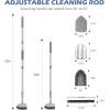 imageSetSail 4in1 Tile Tub Floor Scrubber with 52inch Long Adjustable Handle Shower Cleaner Brush with VShaped Grout Brush and 3 Replacement Brush Heads for Bathroom Kitchen Sink Walls Tub Tile GreyGray