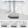 imageSetSail 4in1 Tile Tub Floor Scrubber with 52inch Long Adjustable Handle Shower Cleaner Brush with VShaped Grout Brush and 3 Replacement Brush Heads for Bathroom Kitchen Sink Walls Tub Tile GreyGray