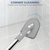 imageSetSail 4in1 Tile Tub Floor Scrubber with 52inch Long Adjustable Handle Shower Cleaner Brush with VShaped Grout Brush and 3 Replacement Brush Heads for Bathroom Kitchen Sink Walls Tub Tile GreyGray