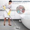 imageSetSail 4in1 Tile Tub Floor Scrubber with 52inch Long Adjustable Handle Shower Cleaner Brush with VShaped Grout Brush and 3 Replacement Brush Heads for Bathroom Kitchen Sink Walls Tub Tile GreyGray
