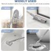 imageSetSail 4in1 Tile Tub Floor Scrubber with 52inch Long Adjustable Handle Shower Cleaner Brush with VShaped Grout Brush and 3 Replacement Brush Heads for Bathroom Kitchen Sink Walls Tub Tile GreyGray