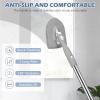 imageSetSail 4in1 Tile Tub Floor Scrubber with 52inch Long Adjustable Handle Shower Cleaner Brush with VShaped Grout Brush and 3 Replacement Brush Heads for Bathroom Kitchen Sink Walls Tub Tile GreyGray