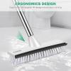 imageSetSail Floor Scrub Brush with 51Inch Long Adjustable Handle 2 in 1 Scrape Brush Stiff Bristle Floor Scrubber for Cleaning Shower Bathroom Garage Kitchen Wall Deck Tub Tile 2 PackBlack White
