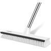 imageSetSail Floor Scrub Brush with 51Inch Long Adjustable Handle 2 in 1 Scrape Brush Stiff Bristle Floor Scrubber for Cleaning Shower Bathroom Garage Kitchen Wall Deck Tub Tile 2 PackBlack White
