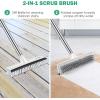 imageSetSail Floor Scrub Brush with 51Inch Long Adjustable Handle 2 in 1 Scrape Brush Stiff Bristle Floor Scrubber for Cleaning Shower Bathroom Garage Kitchen Wall Deck Tub Tile 2 PackBlack White