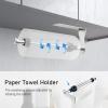 imageSetSail Paper Towel Holder Paper Towel Holder Under Cabinet with Adjustable Damper Easy Tear Wall Mount SelfAdhesive or Drilled for Kitchen Bathroom WhiteSilver