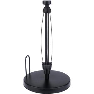 imageSetSail Paper Towel Holder Countertop OneHanded Tear Paper Towel Roll Holder Stand with Weighted Base Suction Cups for Kitchen Bathroom BlackBlack