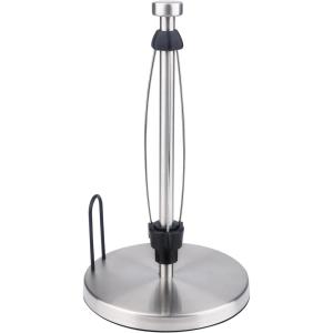 imageSetSail Paper Towel Holder Countertop OneHanded Tear Paper Towel Roll Holder Stand with Weighted Base Suction Cups for Kitchen Bathroom BlackSilver