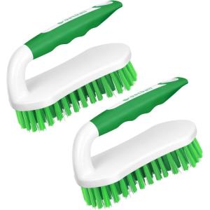 imageSetSail Scrub Brush HeavyDuty Scrub Brushes for Cleaning with Stiff Bristles Cleaning Brush for Shower Bathroom Carpet Kitchen and Bathtub Scrubber  3 Pack GreenGreen
