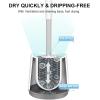 imageSetSail Silicone Toilet Bowl Brush and Holder Automatic Toilet Brushes for Bathroom with Holder Ventilated Toilet Cleaner Brush for Toilet Scrubber Cleaning  GreyWhite  Grey