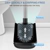 imageSetSail Silicone Toilet Bowl Brush and Holder Automatic Toilet Brushes for Bathroom with Holder Ventilated Toilet Cleaner Brush for Toilet Scrubber Cleaning  GreyBlack