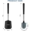 imageSetSail Silicone Toilet Bowl Brush and Holder Automatic Toilet Brushes for Bathroom with Holder Ventilated Toilet Cleaner Brush for Toilet Scrubber Cleaning  GreyBlack