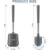 imageSetSail Silicone Toilet Bowl Brush and Holder Automatic Toilet Brushes for Bathroom with Holder Ventilated Toilet Cleaner Brush for Toilet Scrubber Cleaning  GreyGray