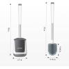imageSetSail Silicone Toilet Bowl Brush and Holder Automatic Toilet Brushes for Bathroom with Holder Ventilated Toilet Cleaner Brush for Toilet Scrubber Cleaning  GreyWhite  Grey